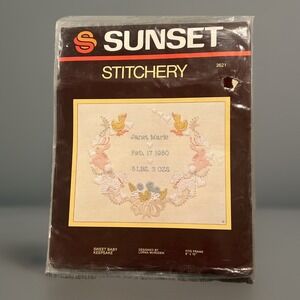 Sunset Stitchery Sweet Baby Keepsake #2621 Embroidery Kit Customize Vintage NEW